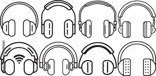 Headphone Line Sketch Set