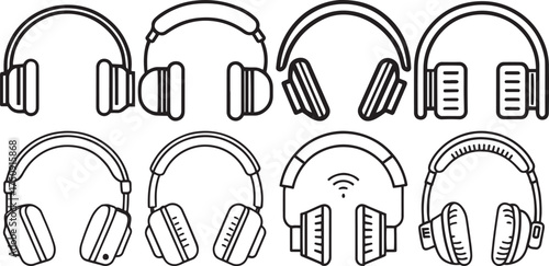 Headphone Outline Icon Collection
