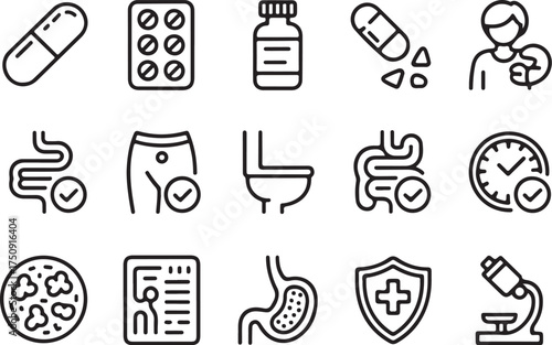 Medical icons illustrating health, wellness, and healthcare concepts