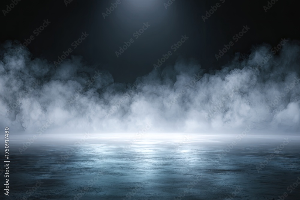 Fototapeta premium Empty stage with spotlight and smoke