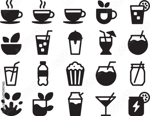 Drinks assortment in trendy minimalist black design