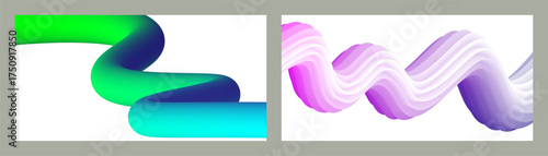 Abstract volumetric background. Cords. set of two illustrations. Toothpaste in a tube. Minimalism. 