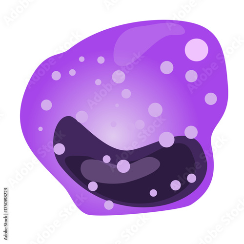 Detailed eosinophil illustration for medical education and healthcare visualization, a scalable vector graphic for scientific presentations and publications