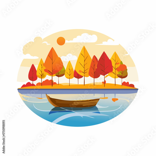 Herbstlicher See bei Sonnenuntergang