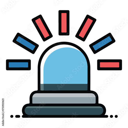 Police Patrol Car Icon – Emergency Response and Crime Control Design
