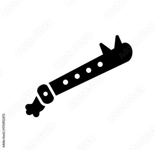 Pirate telescope icon in black for adventure and costume design