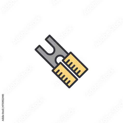 A wrench combined with an electrical plug representing maintenance tools for electricians, repair work, and technical electrical service.