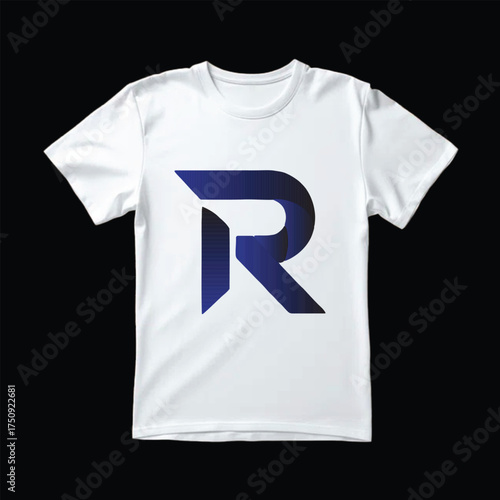 t shirt design R  shape
