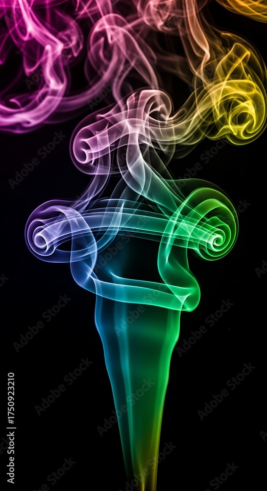 Obraz premium Colorful Smoke Art - A Mesmerizing Display of Light and Color.