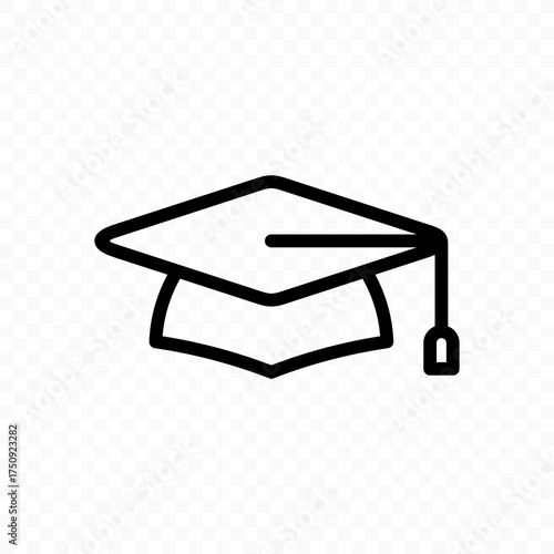 Graduation cap vector line design