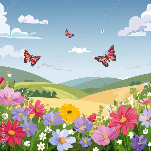 Frühling auf einer Blumenwiese