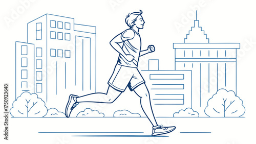 Athleticism, Cityscape, Illustration, Fitness, Outdoor Perspective