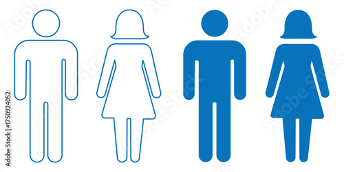 Restroom icon with male and female symbols.