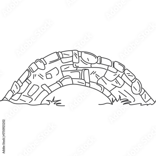 Old stone bridge vector illustration element  design template suitable for learning to color