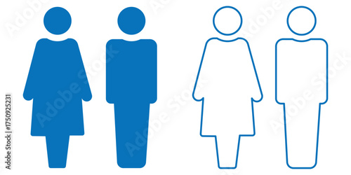 Restroom icon with male and female symbols.