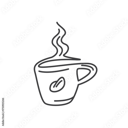 doodle coffe cup line  vector illustration design