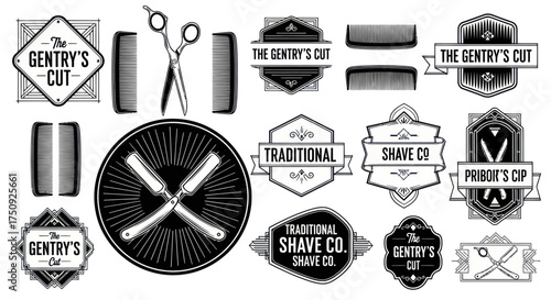 Vintage Barber Shop Logos and Icons Collection.