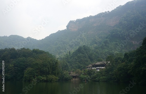 mountain landscape with lake