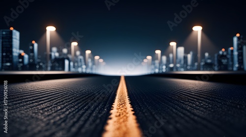 Miniature Nocturnal Urban Road with Warm Lighting and Soft Shadows
