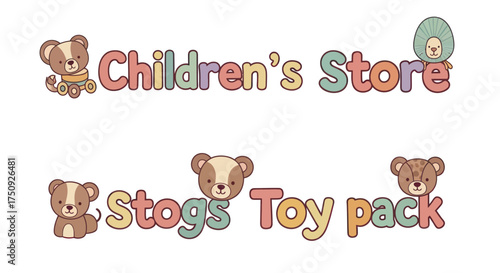 Cute Cartoon Animal Characters for Childrens Store and Stogs Toy Pack.