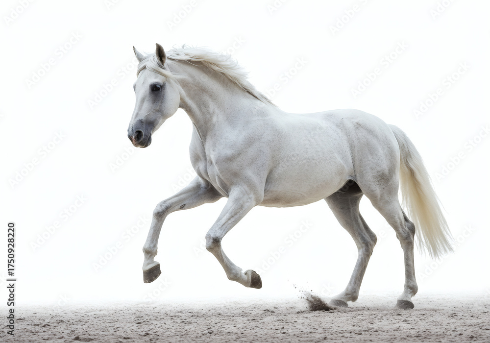 Obraz premium A professional photographer's studio-quality image of a white horse