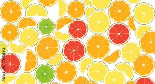 Vibrant citrus slices pattern for a fresh, juicy summer vibe perfect for backgrounds, packaging, textiles and food themed designs