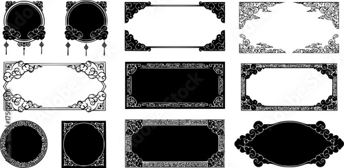 Traditional chinese frames and borders - lunar design collection
