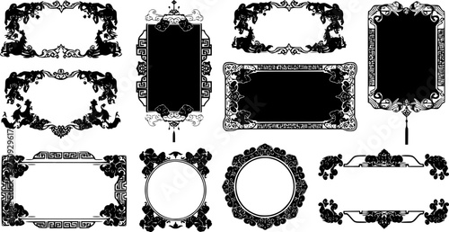 Traditional chinese frames and borders - lunar design collection
