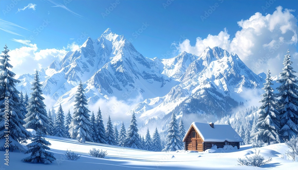 Fototapeta premium Winterliche Berglandschaft