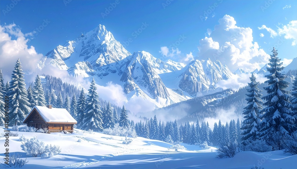 Fototapeta premium Winterliche Berglandschaft