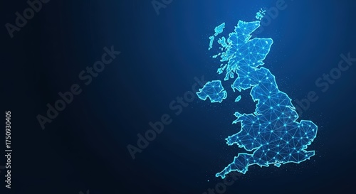 Digital network map of the United Kingdom and Ireland