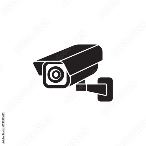 Security Camera Icon for Surveillance and Protection black icon vector file