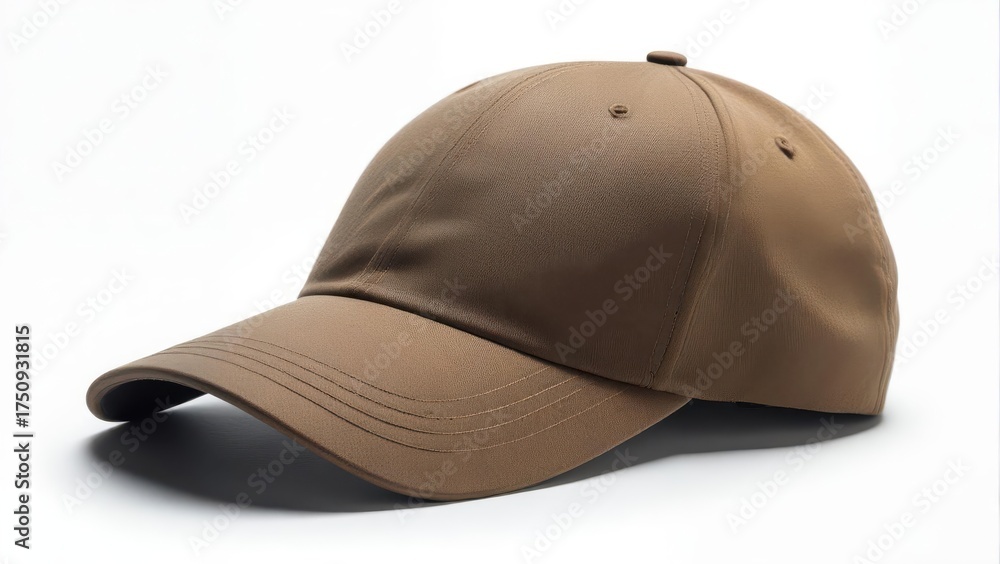 Fototapeta premium Baseball cap with front logo and back adjustable strap isolated on white background
