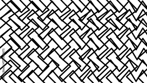 Obraz na plátně Geometric curvy lines randomly overlap and cross perpendicularly on transparent