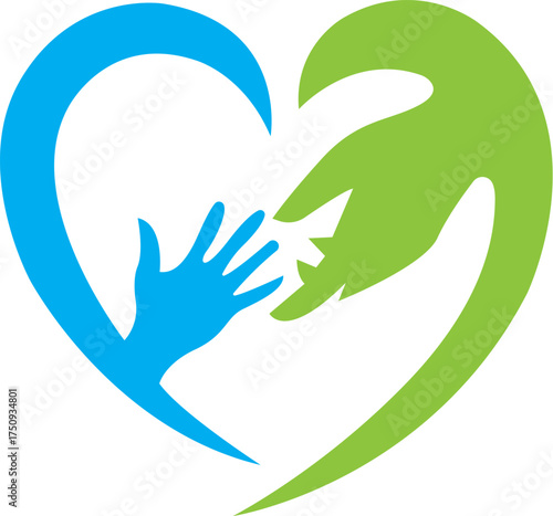 Hand Heart People Care Icon Modern Vector Logo Design Template