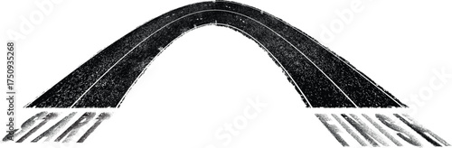 Vector Print Textured Tire Track . Design Element . Car tread silhouette . From start to finish, race .grunge tire texture. Tyre track banner
