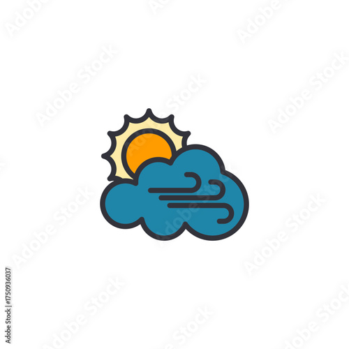 A partly cloudy sky with the sun peeking out, symbolizing mixed weather, sunshine, and light clouds after rain.