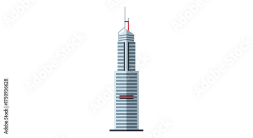 modern skyscraper a towering architectural landmark with its sleek design against the sky ideal for showcasing urban development corporate power and city skyline