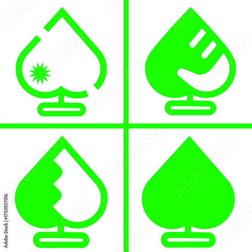 The latest love and hibiscus leaf icons in various shapes and colors