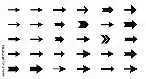 Free Download Set of Directional Arrows: A Versatile Vector Pack for Navigation, Design, and UI Elements, Black Arrow Symbols, and Simple Arrow Graphics with Transparent Background - GFXLoad