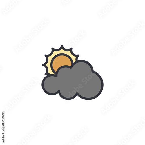 A single gray cloud representing cloudy weather, overcast sky, and dull atmospheric conditions during cool seasons.