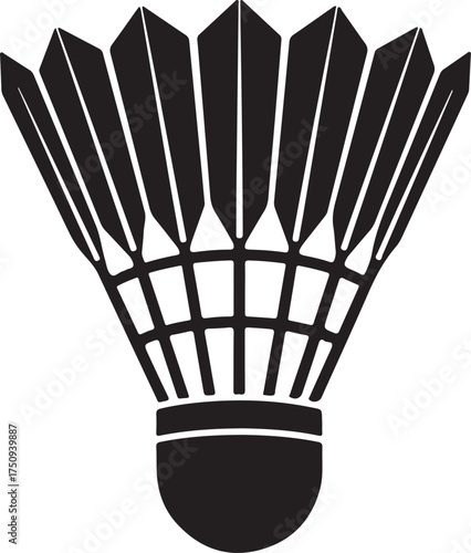 Shuttlecock silhouette icon, badminton shuttlecock icon, badminton vector illustration isolated on white background