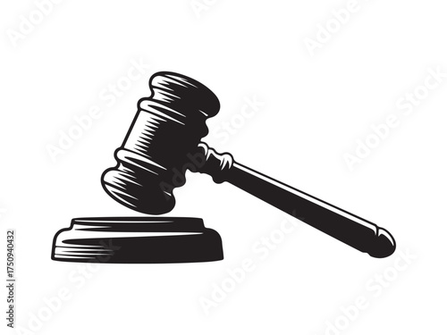 Judge Gavel and Soundboard Vector Design, Law and Justice Tool