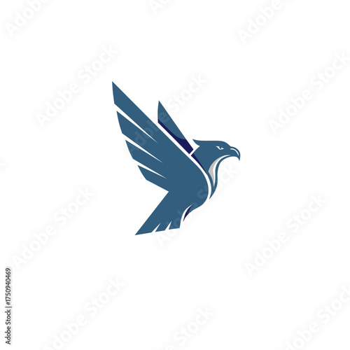 Modern Eagle Logo Design Vector - Minimalist Flying Bird Symbol 