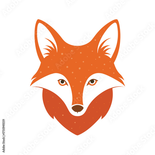 Orange Fox Face with Speckled Texture animal head