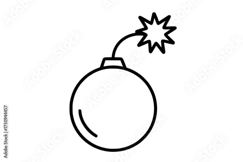 Outline bomb icon with lit fuse
