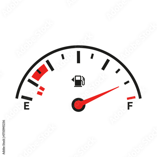 Full Fuel Gas Tank Gauge Dashboard Meter Icon