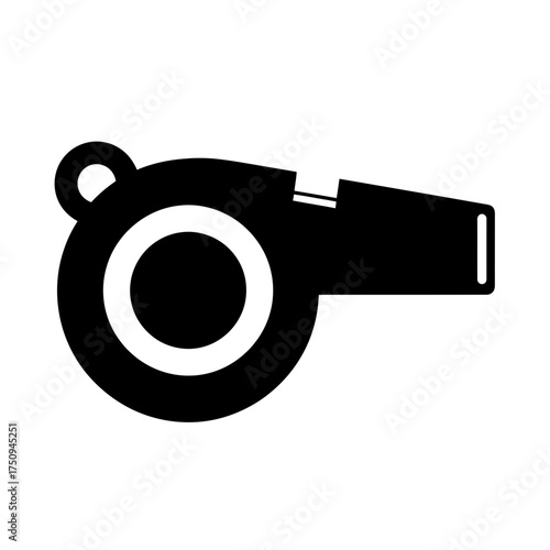 Sports Referee or Coach Whistle Solid Black Icon