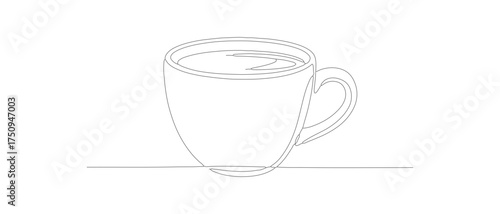 Line Art Dotted Coffee Cup Drink Beverage Single Object Illustration