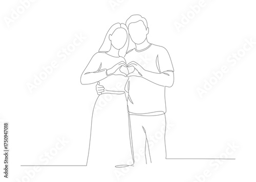 Minimalist Line Art Romantic Couple Embrace Relationship Love Illustration